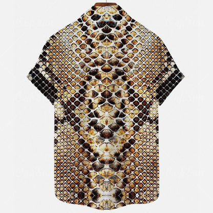 Men's Casual Slim Beach 3D Printed Short Sleeve Shirt