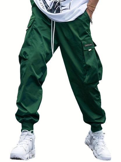 Multi-pocket Cargo Pants Men's Casual Hip-Hop Drawstring Trousers Outdoor Streetwear Sports Pant