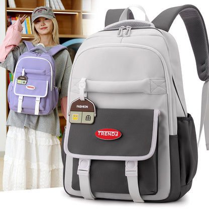 New Preppy Style Girls Casual Multicolor Lightweight Double-shoulder Backpack
