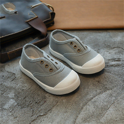 Children's Canvas Shoes Boys And Girls Solid Sole Baby Shoes