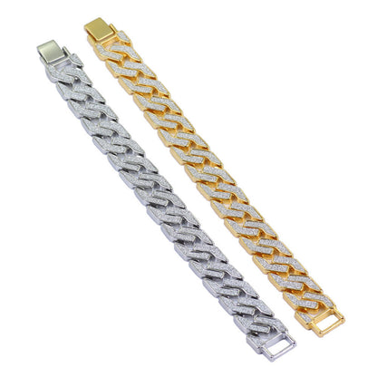 Luxury Hip-hop style Geometric Stars Sparkling Gitter Pink Men's Bracelet