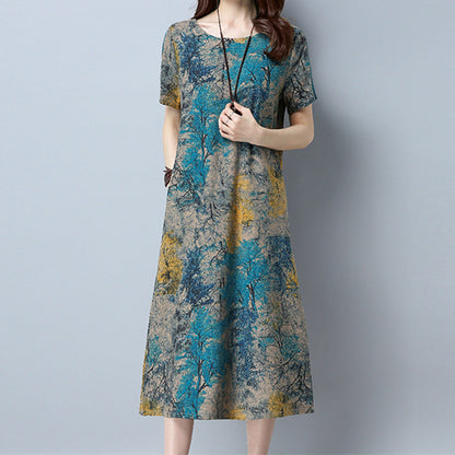 Summer Cotton Leprosy Dress Plus Size Women's clothing