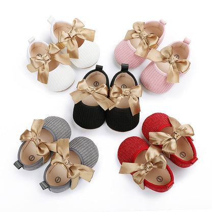 0-1 Years Old Bowknot Comfortable Baby's Shoes Velcro Super Soft Newborn Shoes Baby Shoes Toddler Shoes