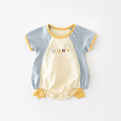 Newborn Contrast Color Short-sleeved Rompers 52857