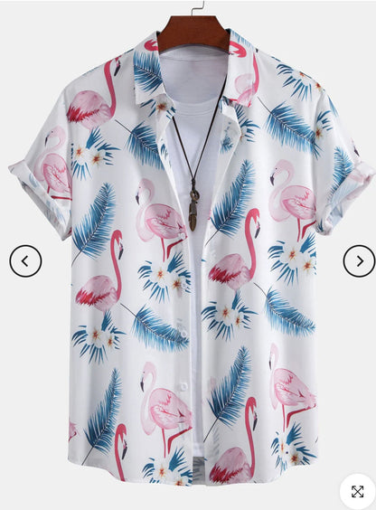 Fashion Men's Art Printed Short Sleeve Shirt