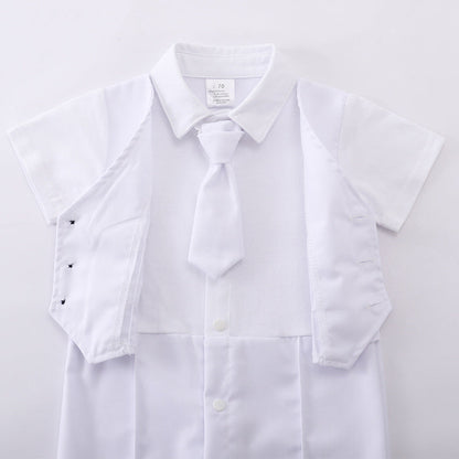 British Romper Baptism Dress Boys Baby Summer Bodysuit Baby Jumpsuit
