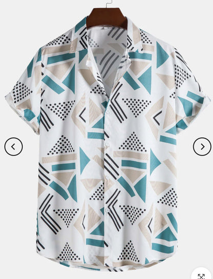 Fashion Men's Art Printed Short Sleeve Shirt