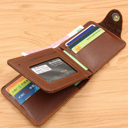Men's Short Coin Personality Hipster Korean Style Magnetic Snap Wallet