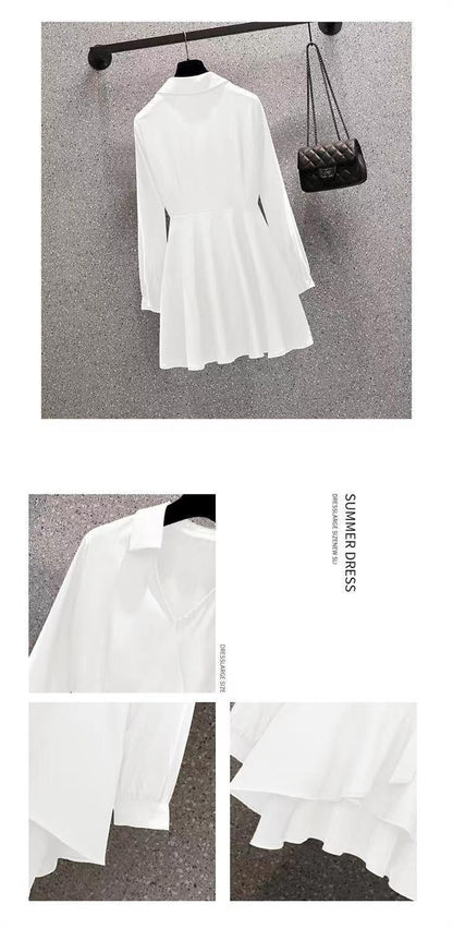 Large Size Women's Clothing Fashionable Fitted Waist Figure Flattering Shirt