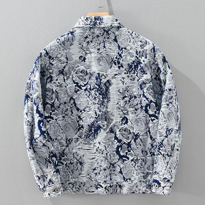 Fashion New Jacquard Denim Coat For Men