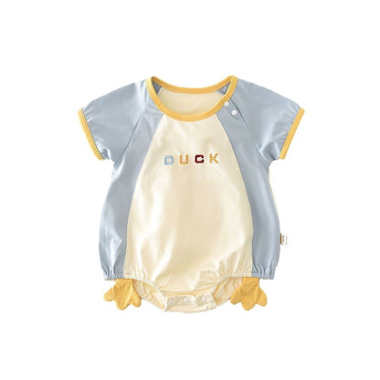 Newborn Contrast Color Short-sleeved Rompers 52857