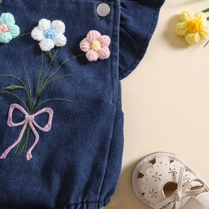 Triangle One-piece Romper Headscarf Cute