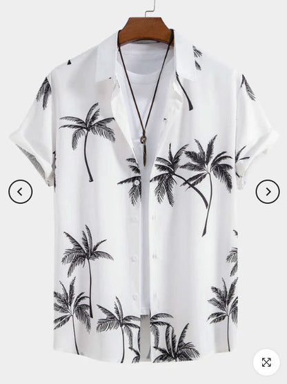 Fashion Men's Art Printed Short Sleeve Shirt