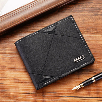 Men's Wallet Short Multi Card Slots Wallet Thin Three Fold Horizontal Soft Leather Wallet