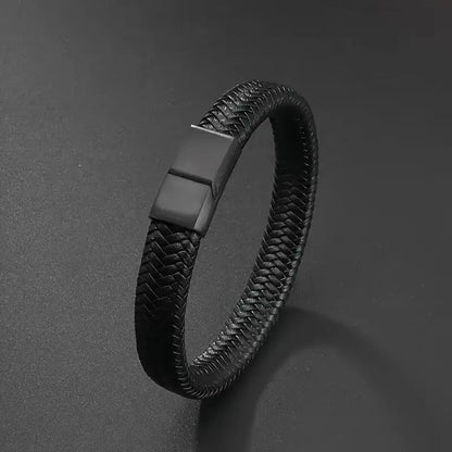 Men's Leather Magnetic Buckle Bracelet