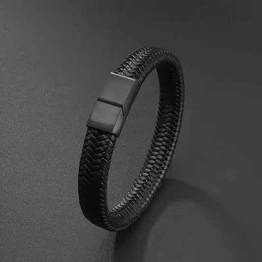 Men's Leather Magnetic Buckle Bracelet