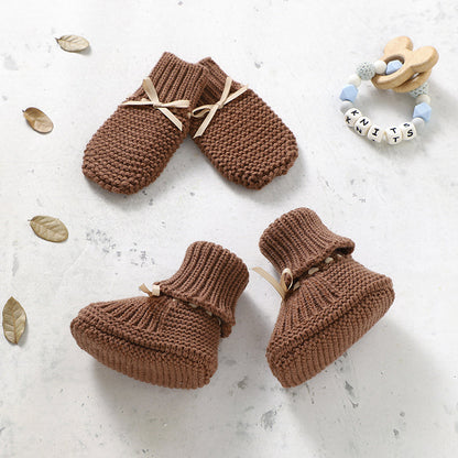 Baby Shoes Glove Set Knitted Newborn