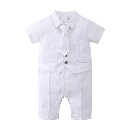 British Romper Baptism Dress Boys Baby Summer Bodysuit Baby Jumpsuit