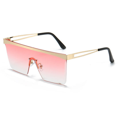 European And American Square Pair Sunglasses One-piece Lens