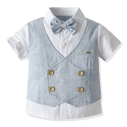 Fashion Personality Boys' Waistcoat Two-piece Set
