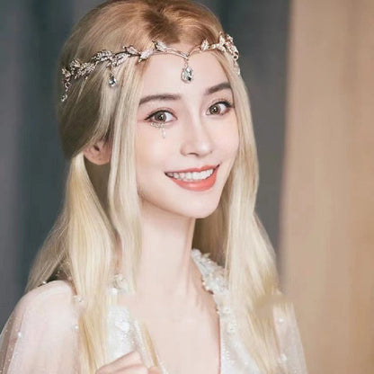 Exotic retro temperament tassel headdress female new rhinestone high-grade headband headband bridal crown hair accessories