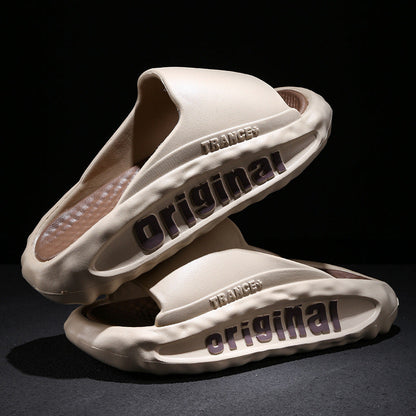 Men's Slippers Thick Bottom For Outdoors Trendy Non-slip Wear-resistant