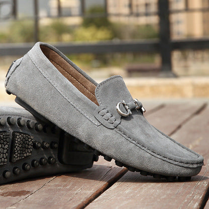 Men's Slip-on Cowhide Business Casual Leather Shoes