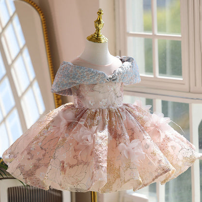 New Children Full-year Princess Dress Catwalk Costume For Piano Performance