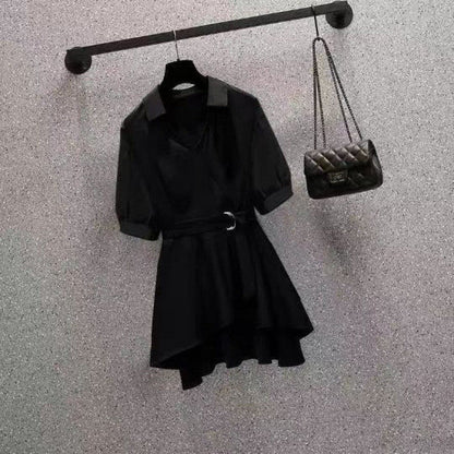 Large Size Women's Clothing Fashionable Fitted Waist Figure Flattering Shirt