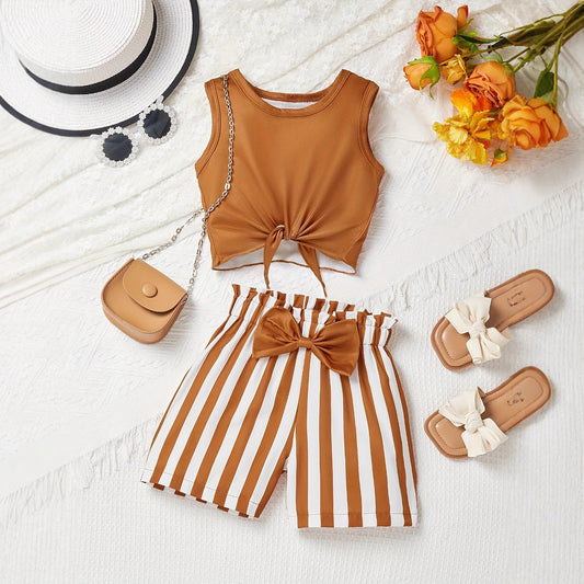 Round Neck Vest Shorts Casual Suit
