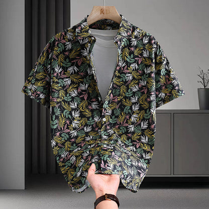 Summer Short Sleeve Shirt Men's Casual Hawaiian Style