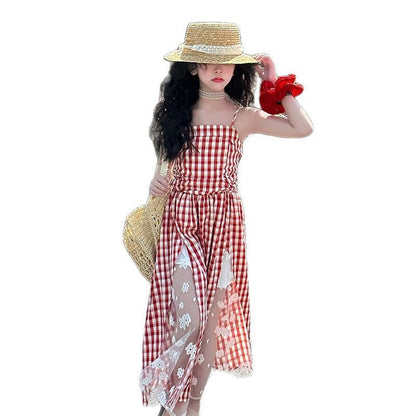 Girls Temperament Lace Stitching Fashion Dress