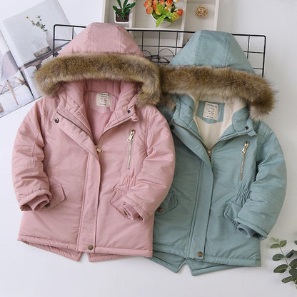 Fleece-lined Thickened Boys Cotton-padded Cotton Wadded Jacket