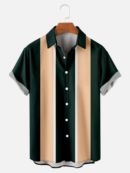 Men's Casual Slim Beach 3D Printed Short Sleeve Shirt