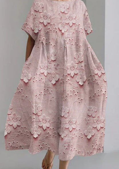 Women's Clothing Plus Size Loose Short Sleeve Dress