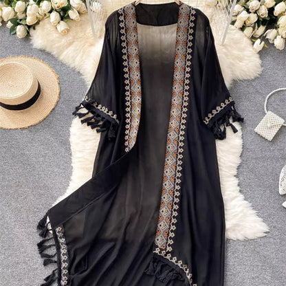 Women's Large Size Loose Ethnic Style Sun Protection Clothing