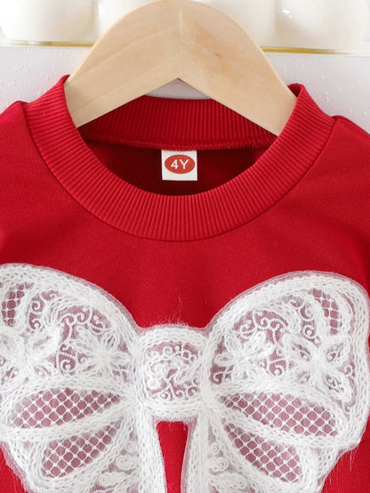 Autumn and winter new children's wine red long-sleeved sweatshirt + trousers set