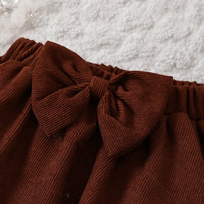 Retro design children's A-line skirt girls skirt three-piece set cross-border children's clothing autumn and winter baby girl skirt suit