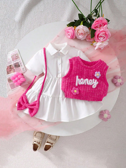 Short-sleeved cute baby children dress