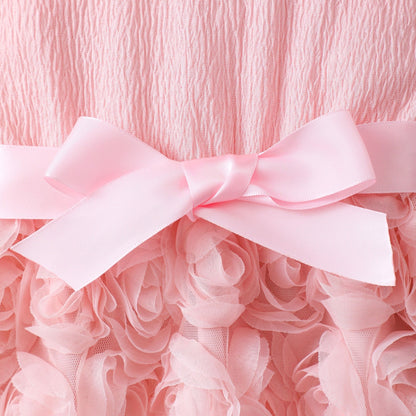 Girls solid color rose dress