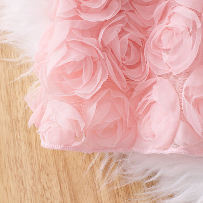 Girls solid color rose dress