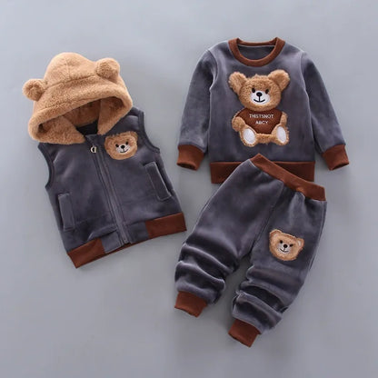 Children's Clothing 2025 Children's Winter Clothing Baby Three Pcs Set