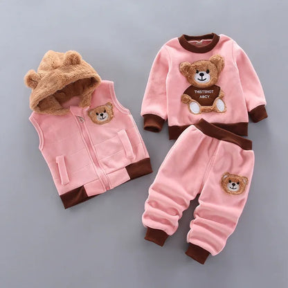 Children's Clothing 2025 Children's Winter Clothing Baby Three Pcs Set