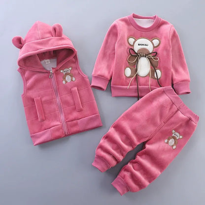 Children's Clothing 2025 Children's Winter Clothing Baby Three Pcs Set