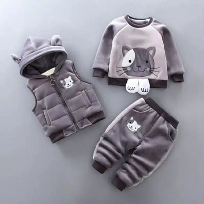 Children's Clothing 2025 Children's Winter Clothing Baby Three Pcs Set