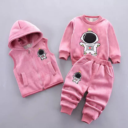 Children's Clothing 2025 Children's Winter Clothing Baby Three Pcs Set