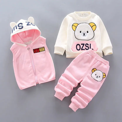 Children's Clothing 2025 Children's Winter Clothing Baby Three Pcs Set