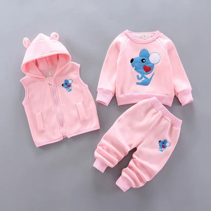 Children's Clothing 2025 Children's Winter Clothing Baby Three Pcs Set