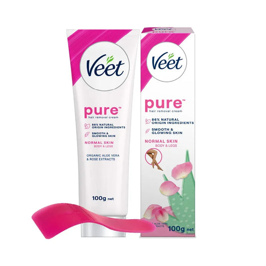 Veet Pure Hair Removal Cream Normal Skin With Organic Aloe Vera & Rose Extracts