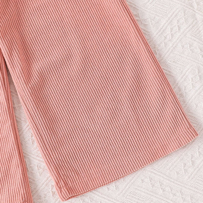 children's girls suit solid color inner wear + plush zipper vest + trousers fashionable suit